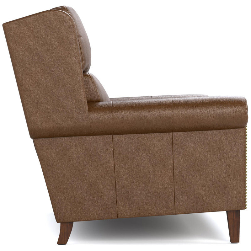 Woodlands Small Roll Arm Loveseat With Nails, Selvano Bark