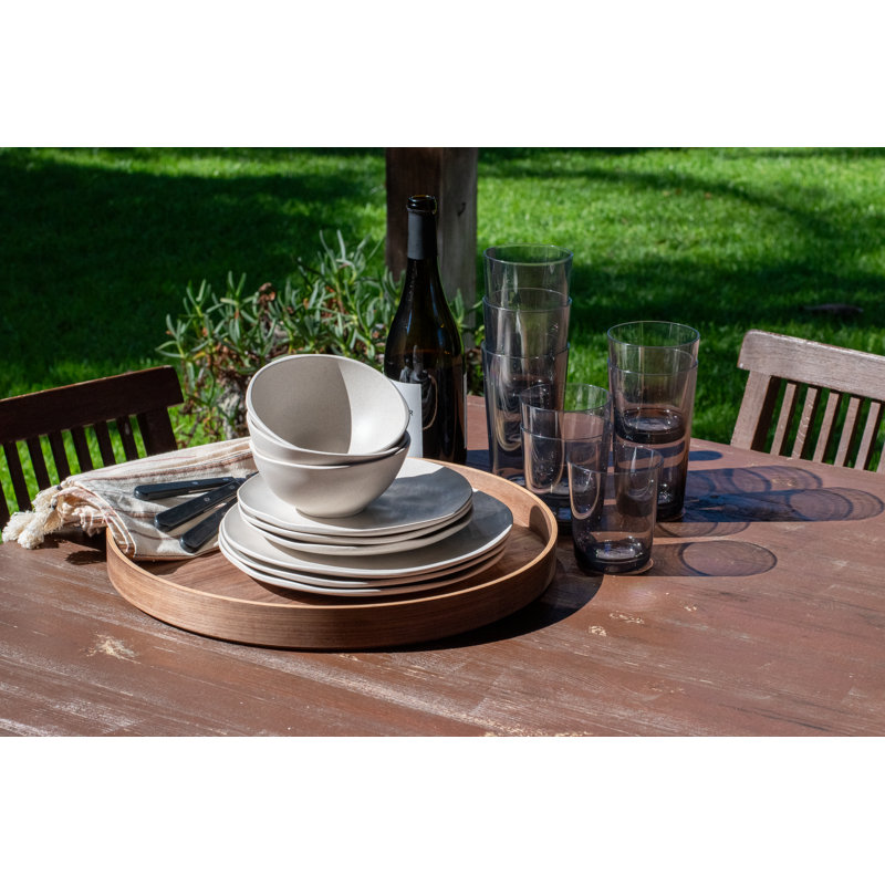 Elton 8-Piece Acrylic Assorted Glassware Set, Gray