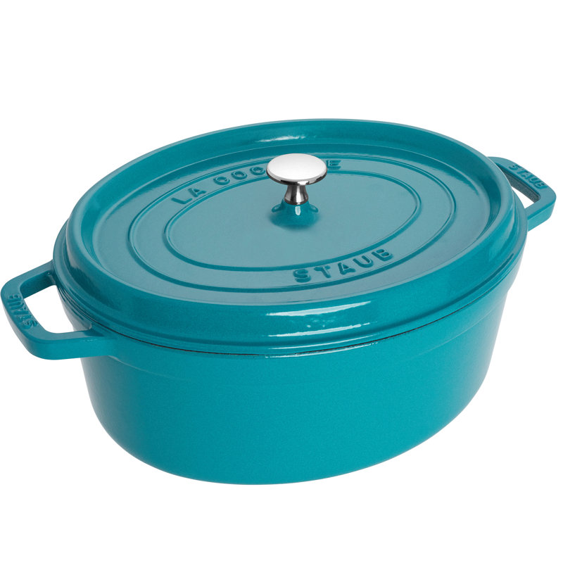 Cocotte ovale en fonte Staub, Turquoise, 5,75 pte