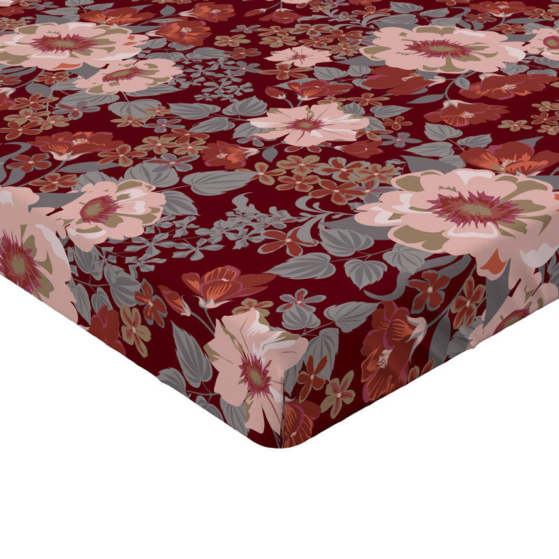 Ambesonne Peony Fitted Sheet Dreamland Blooms Delicate Art TwinXL Size Lavender Blue Peach, Twin XL Fitted Sheet
