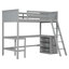 Lit mezzanine simple peu encombrant avec bureau et tablettes intégrés-756725502