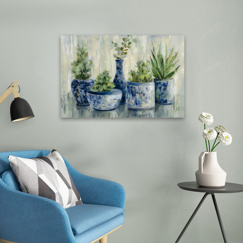 Plantes Chinoiserie - Bleu Chine Chinoiserie Global, H 24 po x l 16 po