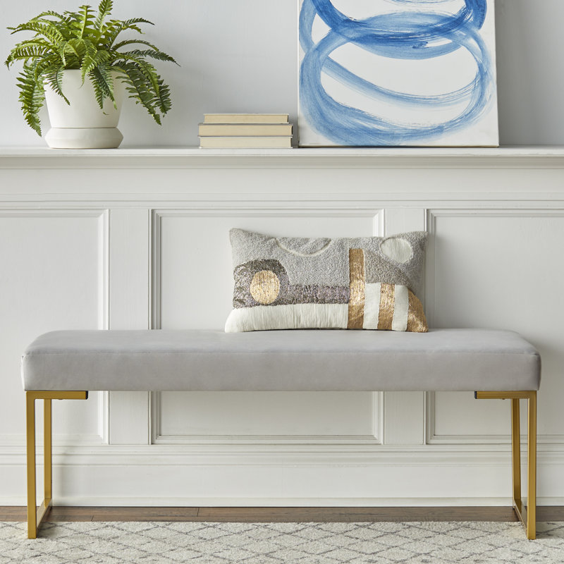Banc rembourré Aubreana, gris