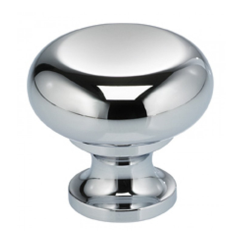 Poignée champignon surdimensionnée, Chrome poli, H 1,56 po x l 1,56 po x P 1,3 po