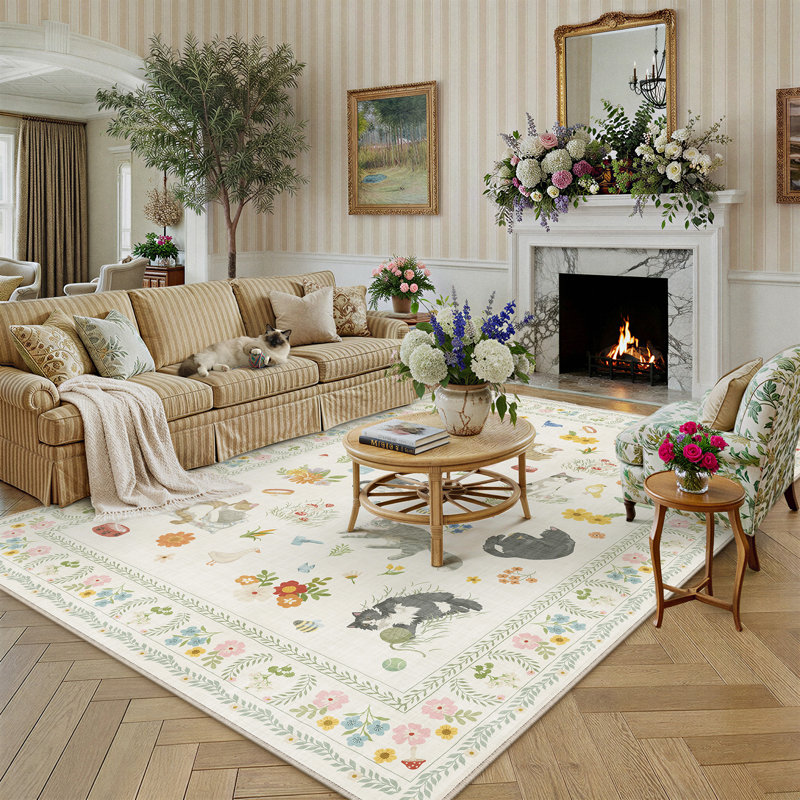 Tapis pour chat Paw & Petal, Beige, Rectangulaire 3 pi x 5 pi