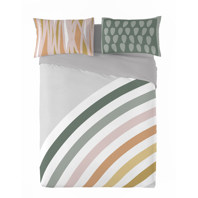 Ensemble de housse de couette en coton 3 pièces Rainbow Queen (l 90 po x L 92 po)