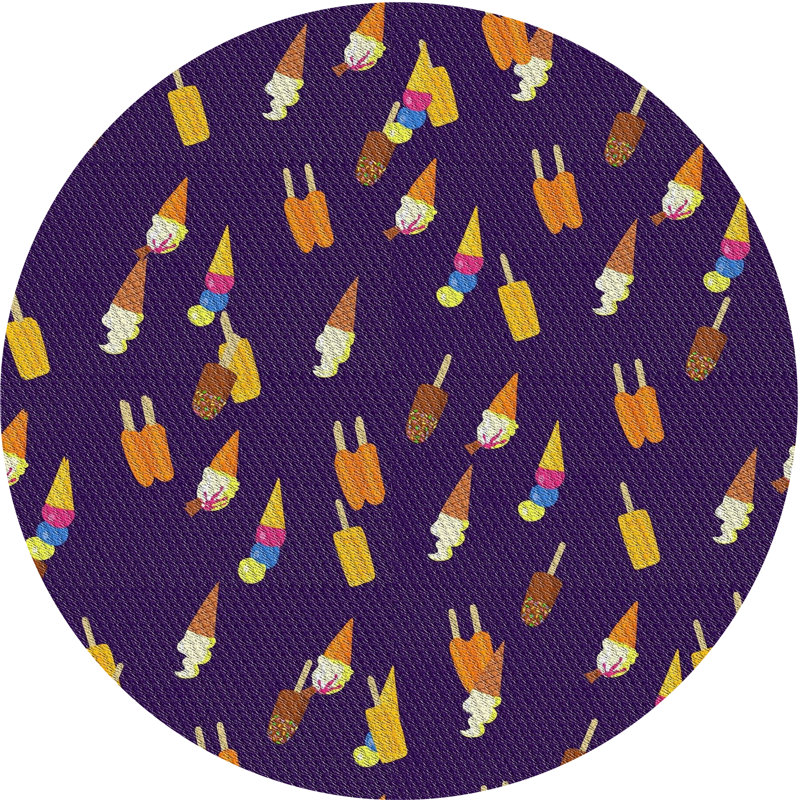 Mauve/brun Tapis décoratif, Rond 4 pi