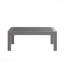 Table basse d'extérieur en métal toutes saisons 43 po x 24 po avec plateau d'aspect bois et cadre gris-750423548