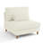 Upholstered Beige Corduroy Armless Chair with Pillow Back,  Module Part For Sectional Sofa-1974785611