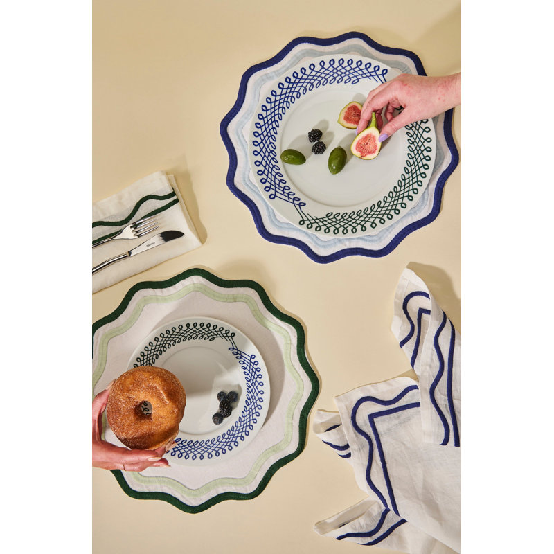 Ribbon Handmade Porcelain Dinner Plate