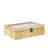 Cole And Grey Rattan Handmade Wrapped 6 Slot Jewellery Box With Tempered Glass Top