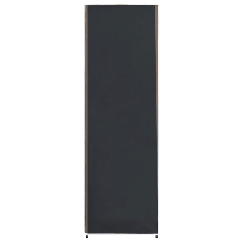 Vidaxl garde-robe noir non tissé, fer moyen pliable