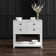 Jamillah 36'' Wide Rolling Kitchen Island with Faux Marble Top