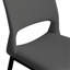 Ensemble de 2 chaises de salle à manger modernes en cuir de polyuréthane gris minimaliste, avec un dossier confortable, un support de pieds en métal, convenant aux restaurants, aux cuisines et aux bureaux.