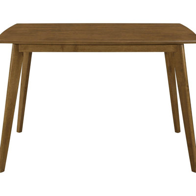 Angled Legs Dining Table In Chestnut Finish - Solid Wood, Rectangular For A Modern And Elegant Mid-century An Practical