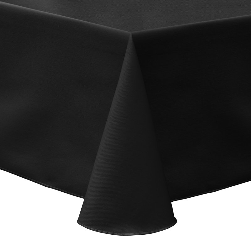 Cotton Twill Rectangular Tablecloth, 156" L x 108" W, 10, Black