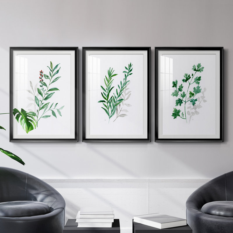 Freshly Picked I - Ensemble de 3 reproductions de cadres photo, H 30,5 po x l 127,5 po x P 1,5 po, Noir
