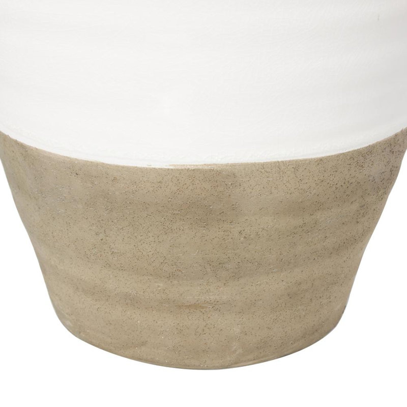 Vase en céramique Cove avec finition blanche et grise