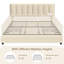  Très grand lit plateforme tapissier avec 4 tiroirs de rangement, tête de lit réglable et support à lattes en bois Cahlin-1255829730-1235880508