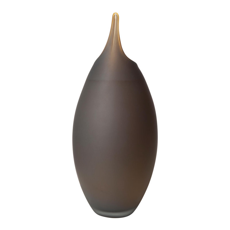 Frosted Vase w/Amber Casing, 18.25" H x 7.25" W x 7.25" D, Gray