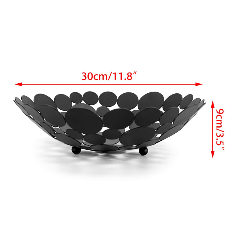 Ivy Bronx Daveisha Metal Fruit Bowl, Black