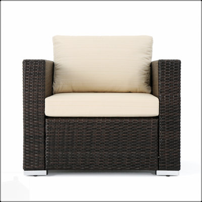 Fauteuil club d'extérieur Santa Rosa, structure en aluminium durable et matériaux résistants aux intempéries pour un confort toute l'année