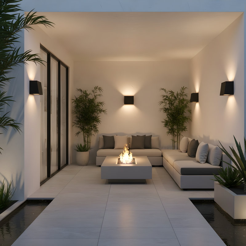 Kakudo LED Outdoor Wall Lantern, 4.625" H x 5" W x 3.5" D