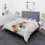 Ensemble de housse de couette géométrique orange et bleu à motif de cercles harmonieux II-101244601
