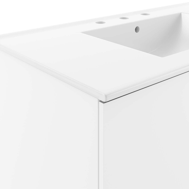 Meuble-lavabo 36 po Vitality de Modway, Blanc, Blanc