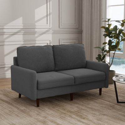 Hollymead 144.6Cm Velvet Square Arms Loveseat