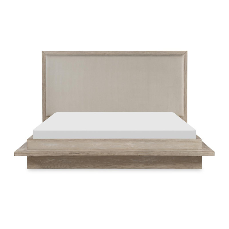 Appleton Complete Upholstered Bed, King, Weathered Oak