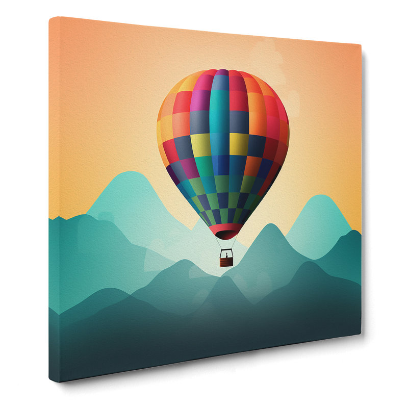 Hot Air Balloon Minimalism - Wrapped Canvas