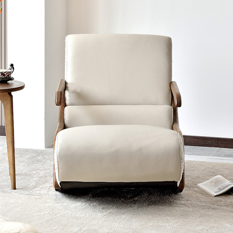 Chaise berçante ergonomique simple en similicuir, Beige