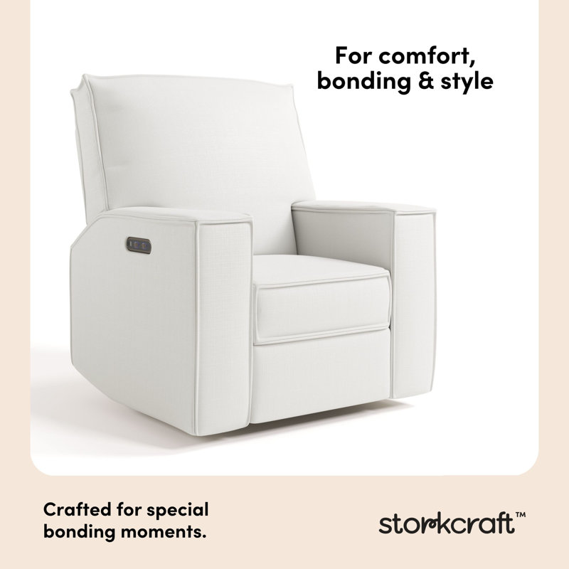 Texas Nursery Power Recliner Swivel Glider , Ivory Basketweave