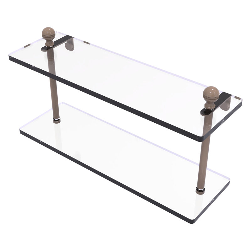 Mambo 2 Piece Tiered Shelf, 8" H x 16" W x 5" D, Shaded Beige