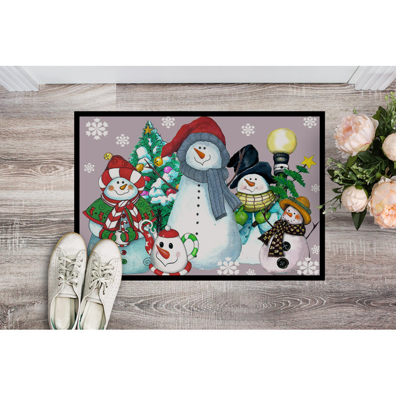 Brighid Non-Slip Christmas Outdoor Doormat, Rectangle 1'6" x 2'3"
