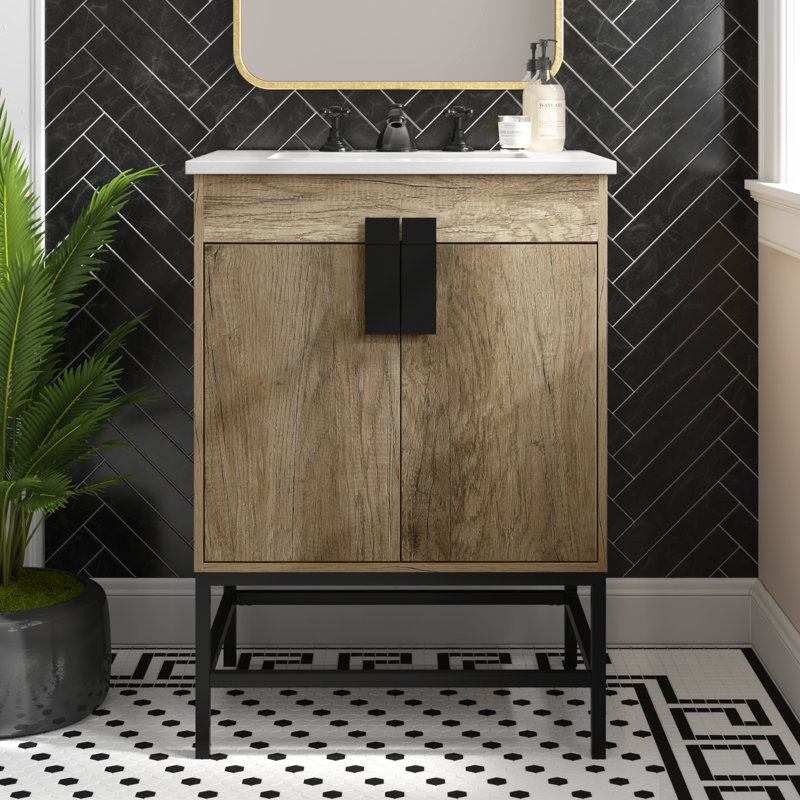 Ensemble de meuble-lavabo simple 24 po Eugene, chêne naturel