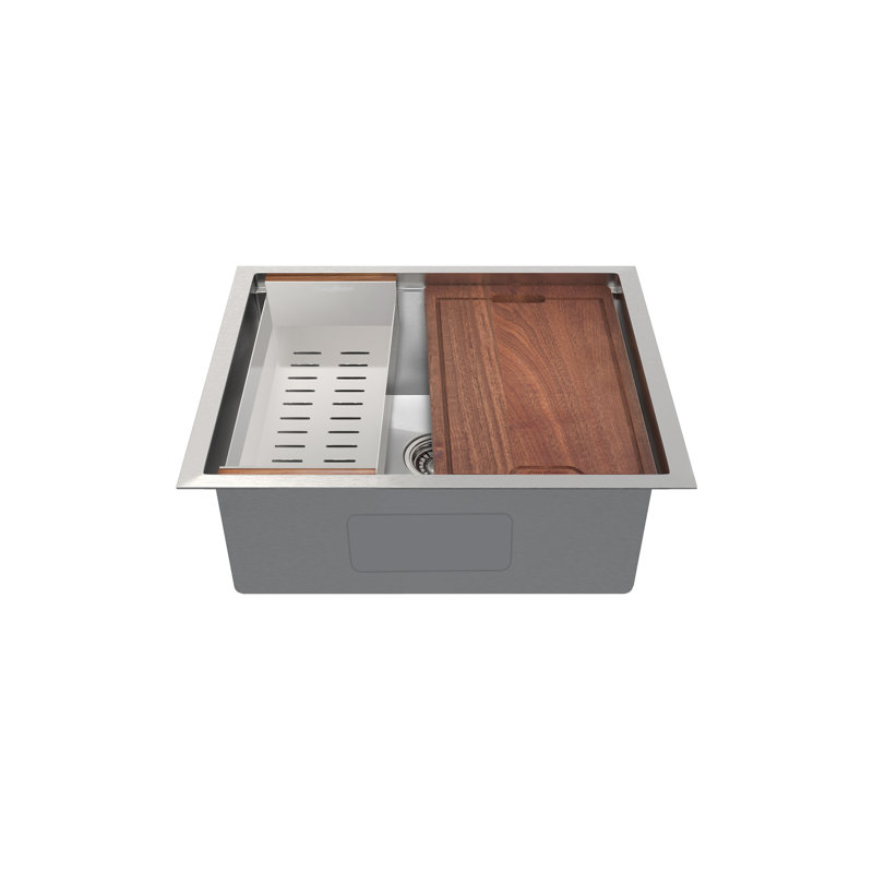 Rivage Basin Undermount Kitchen Workstation Sink, 27 in x 19 in, Single