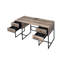 Desirre Rustic Finish Writing Desk With USB Port, Combining Modern Functionality And Aesthetic Appeal For Home Office Use