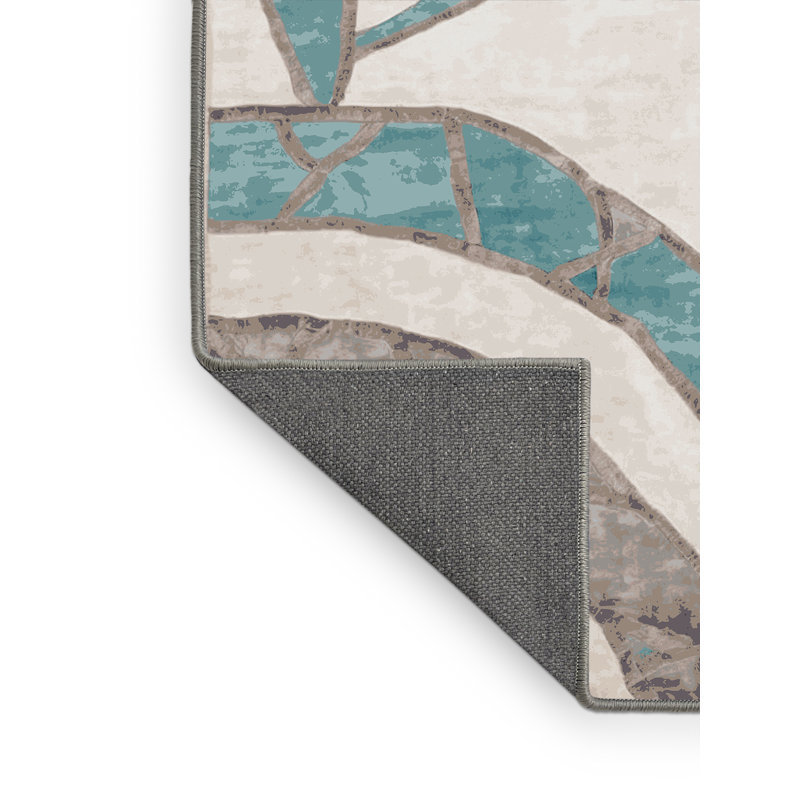 Tapis gris soyeux et moelleux, Rectangulaire 3 pi x 5 pi