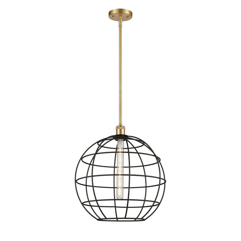 Luminaire suspendu à tige 1 lumière 16 po Ballston Lake Placid, H 17,5 po x l 16 po x P 16 po, Or satiné