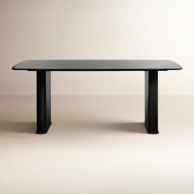 Iris 75" Dining Table, Black Oak