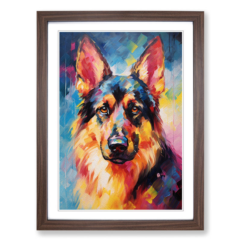German Shepherd Impressionism - Framed Print