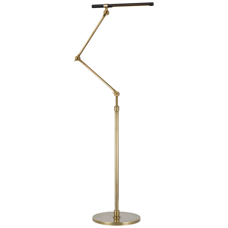 Heron LED Task Floor Lamp, Hand-Rubbed Antique Brass