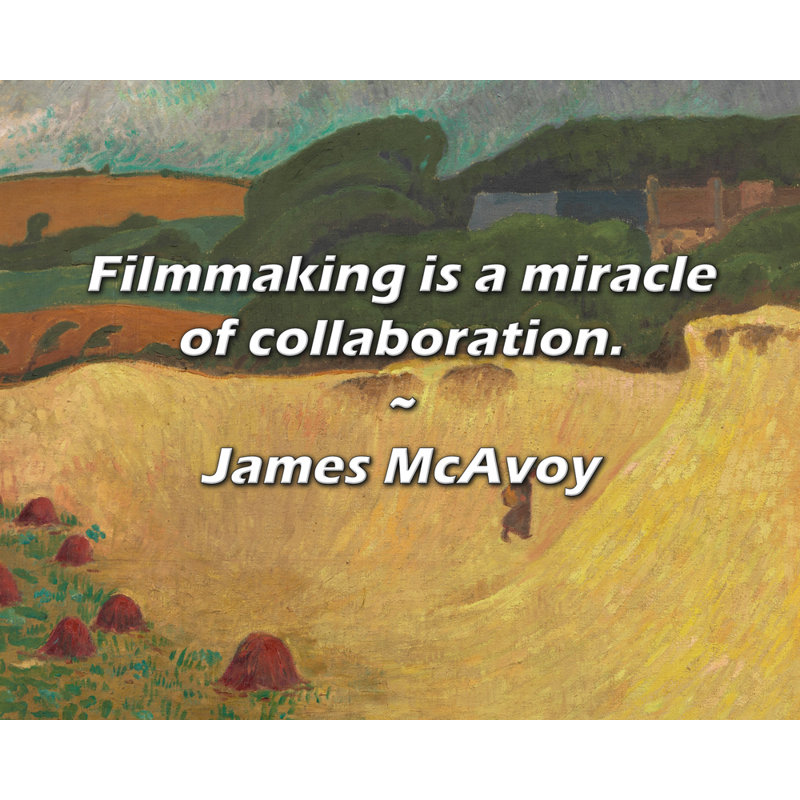 Citation de James McAvoy: La réalisation de films est un miracle de la collaboration., H 20 po x l 24 po