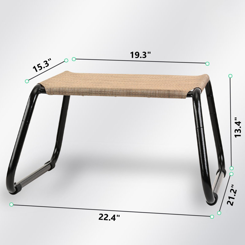 Repose-pieds d'extérieur pour repose-pieds de patio, Beige/noir