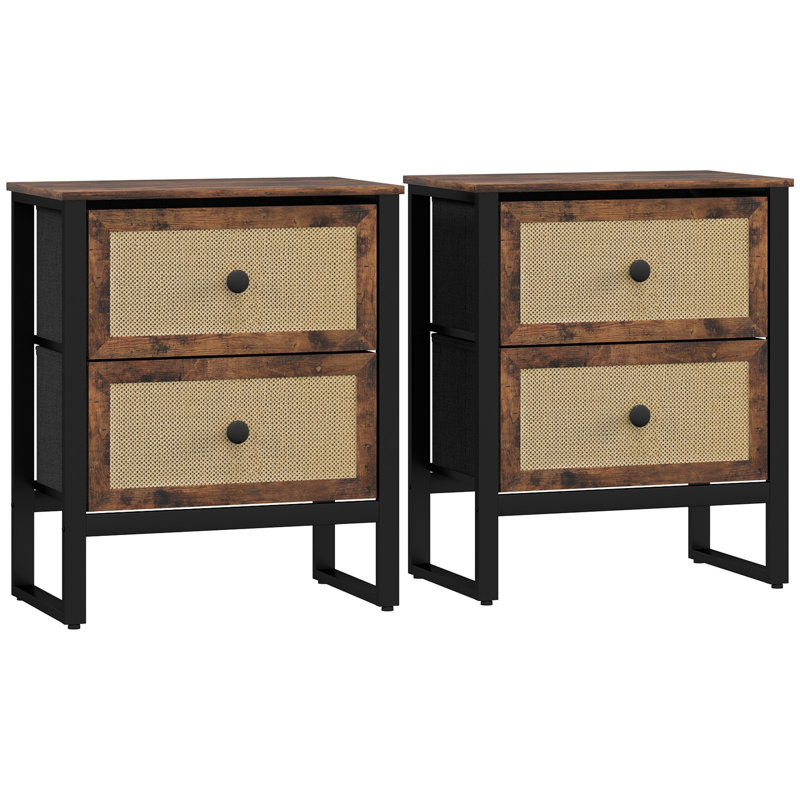 50cm W Metal Bedside Table