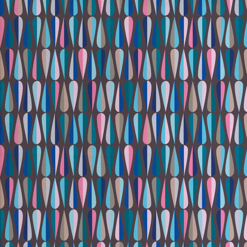 Tissu mid-century, H 36 po x l 58 po x P 1 po