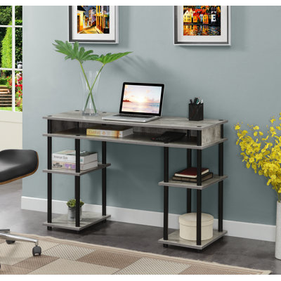 Edwin No Tools Writing Desk with Shelves