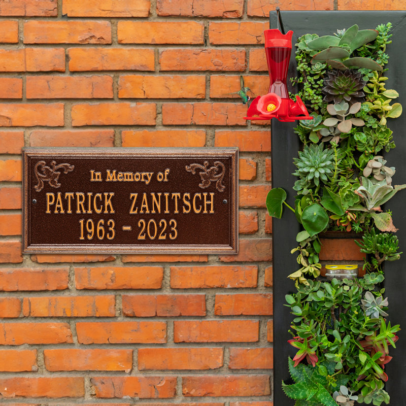 Wilmington 'In Memory of' Memorial Plaque, Antique Copper, Yes